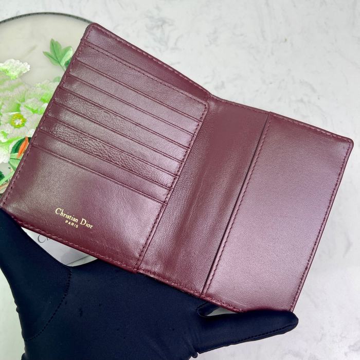 Card holder Christian Dior cannage quilt card holder Black Size 10x14cm