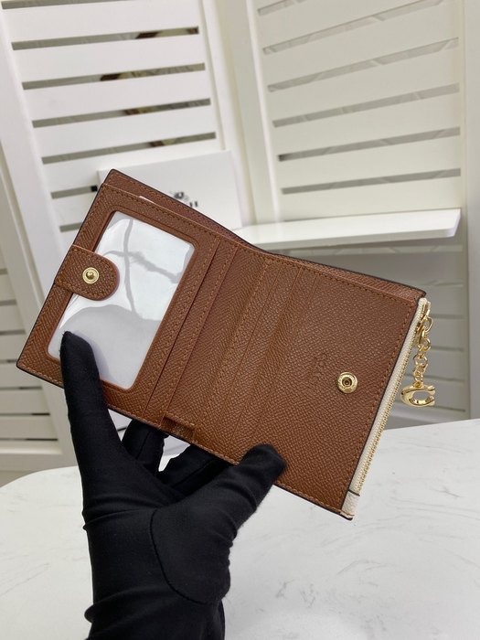 Card holder Coach folding snap card holder Beige