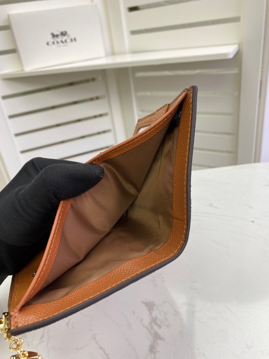 Card holder Coach short fold snap card holder Brown