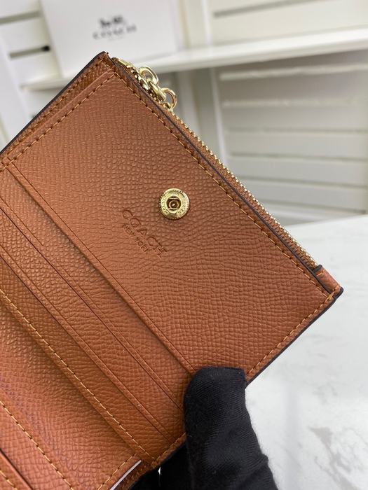 Card holder Coach short fold snap card holder Brown