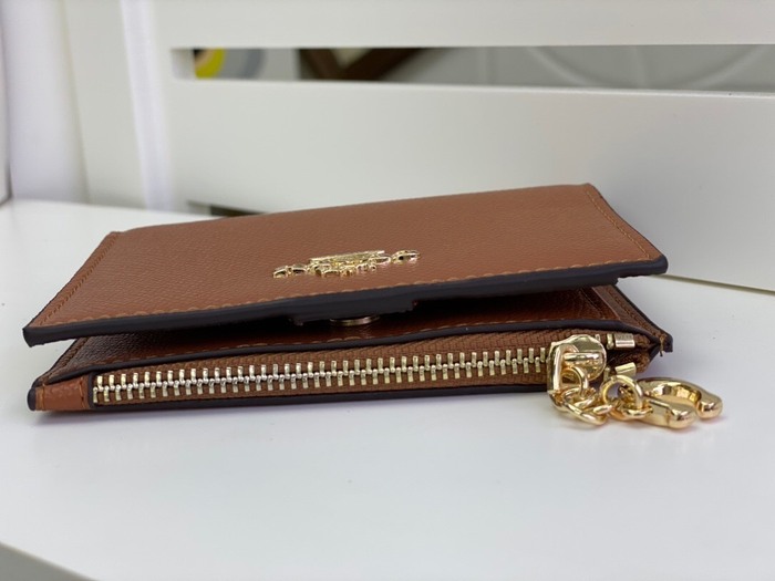 Card holder Coach short fold snap card holder Brown