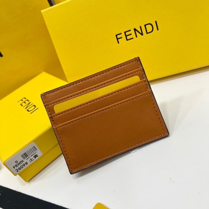Card holder Fendi card holder Brown Size 8x2.5x10cm