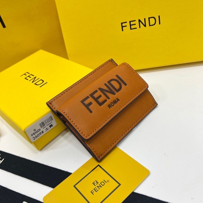 Card holder Fendi card holder Brown Size 8x2.5x10cm