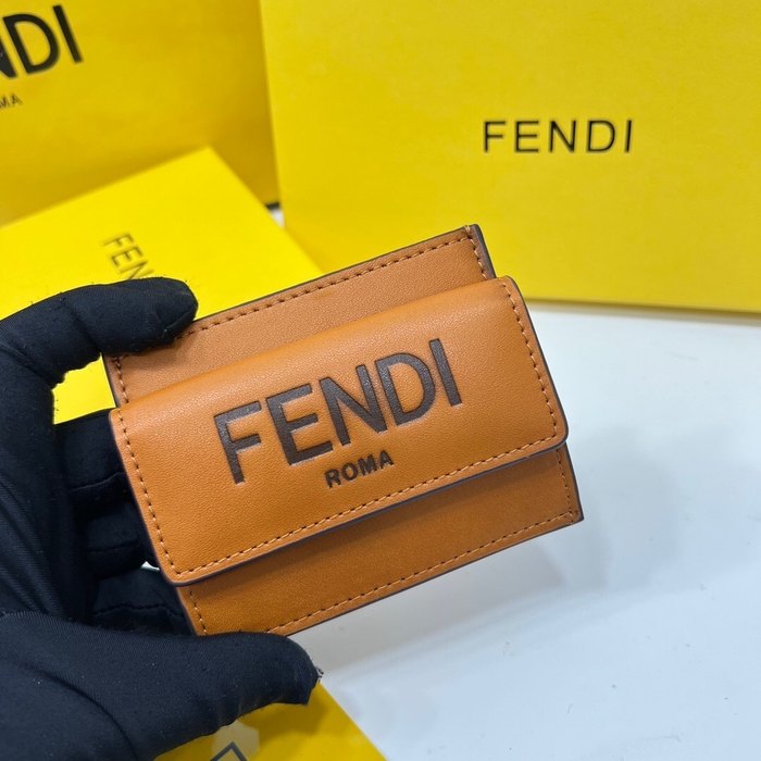 Card holder Fendi card holder Brown Size 8x2.5x10cm