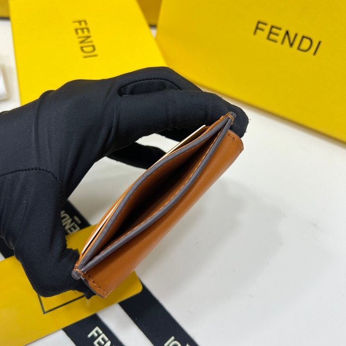 Card holder Fendi card holder Brown Size 8x2.5x10cm