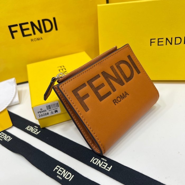 Card holder Fendi zip around card holder Brown Size 11.5x2x9.5cm