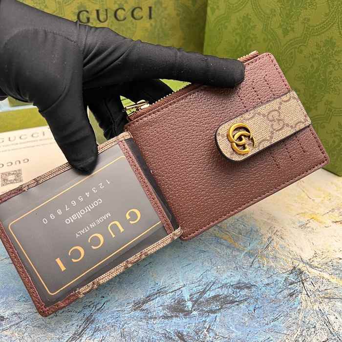 Card holder Gucci Brown