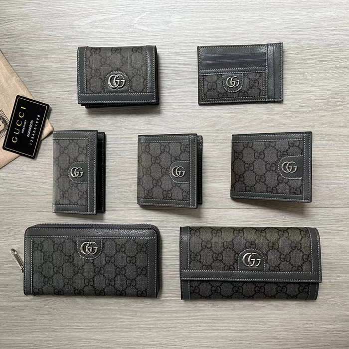 Card holder Gucci GG canvas leather card holder Black Size 11x7cm