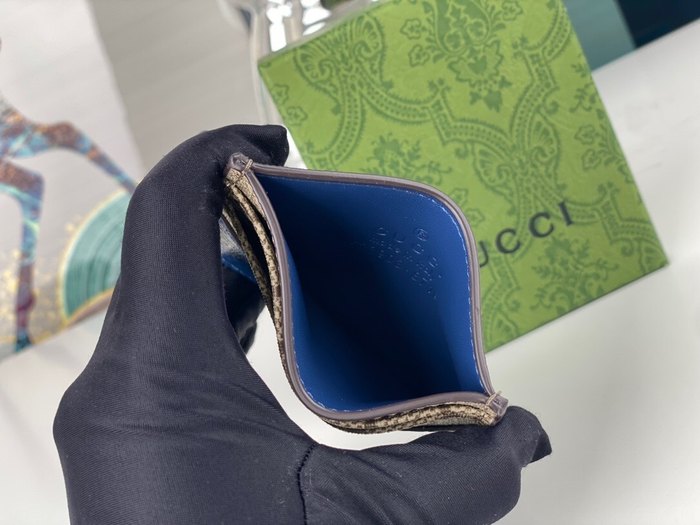 Card holder Gucci GG pattern card holder Blue Size 10x7cm