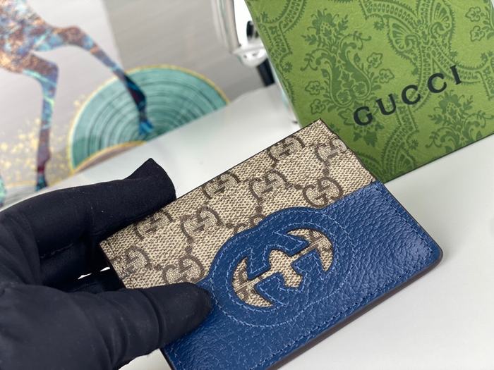 Card holder Gucci GG pattern card holder Blue Size 10x7cm