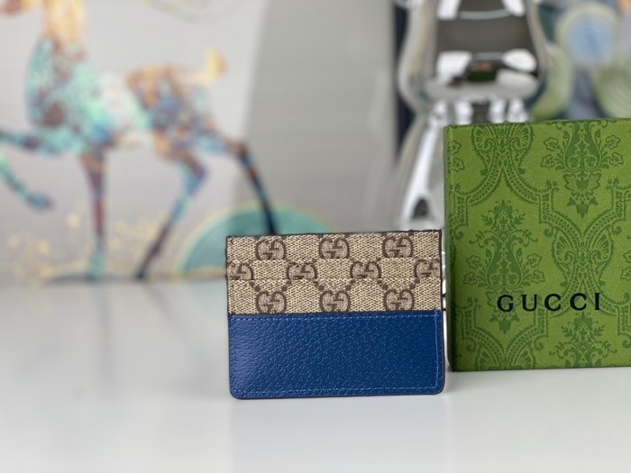 Card holder Gucci GG pattern card holder Blue Size 10x7cm