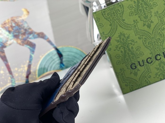 Card holder Gucci GG pattern card holder Blue Size 10x7cm