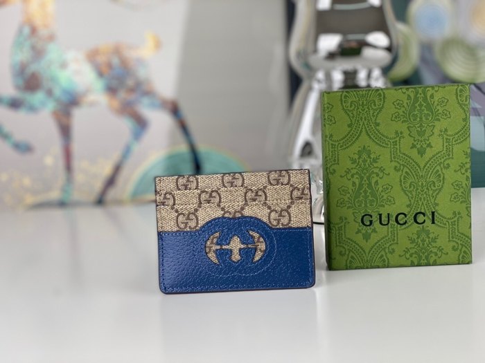 Card holder Gucci GG pattern card holder Blue Size 10x7cm