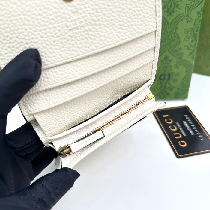 Card holder Gucci compact card holder with GG logo White Size 11x9x3cm