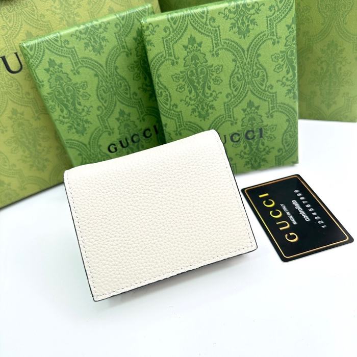 Card holder Gucci compact card holder with GG logo White Size 11x9x3cm