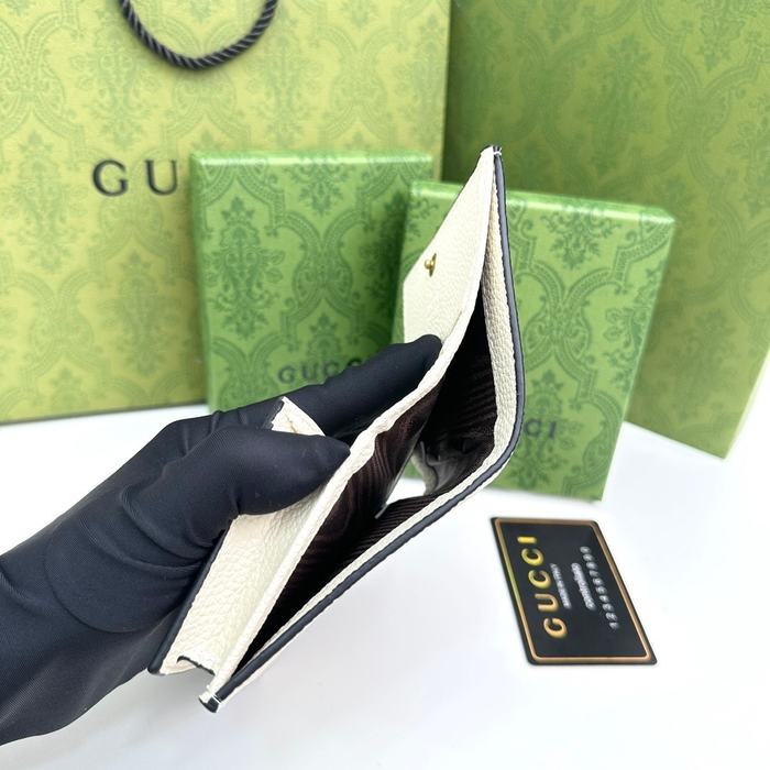 Card holder Gucci compact card holder with GG logo White Size 11x9x3cm