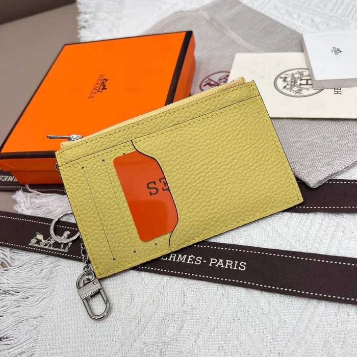 Card holder Hermès Togo leather card holder Beige Size 11.9x8.3cm