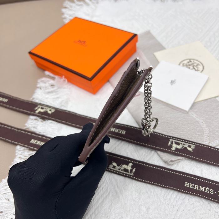 Card holder Hermès Togo leather card holder Brown Size 11.9x8.3cm