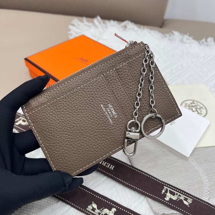 Card holder Hermès Togo leather card holder Brown Size 11.9x8.3cm