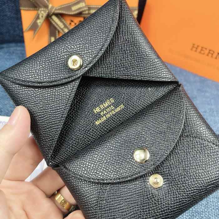 Card holder Hermes classic tri fold card holder Black Size 10x6cm