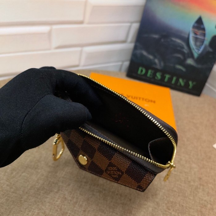 Card holder Louis Vuitton Damier Ebene Canvas Brown Size 13x9.5x2.5cm