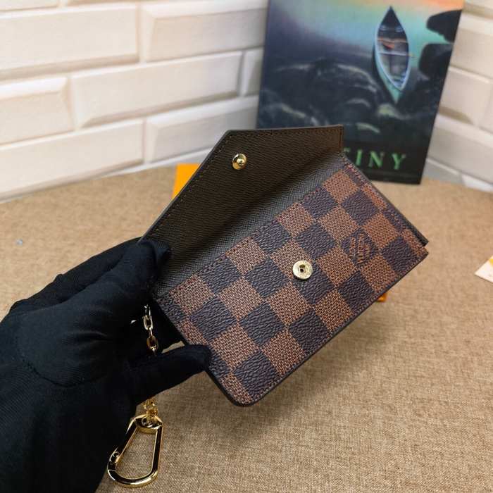 Card holder Louis Vuitton Damier Ebene Canvas Brown Size 13x9.5x2.5cm
