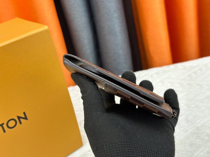 Card holder Louis Vuitton Damier Ebene Brown Size 13x18x1cm