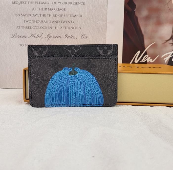 Card holder Louis Vuitton Monogram Pumpkin Print Black Size 7.5x11.1x1cm