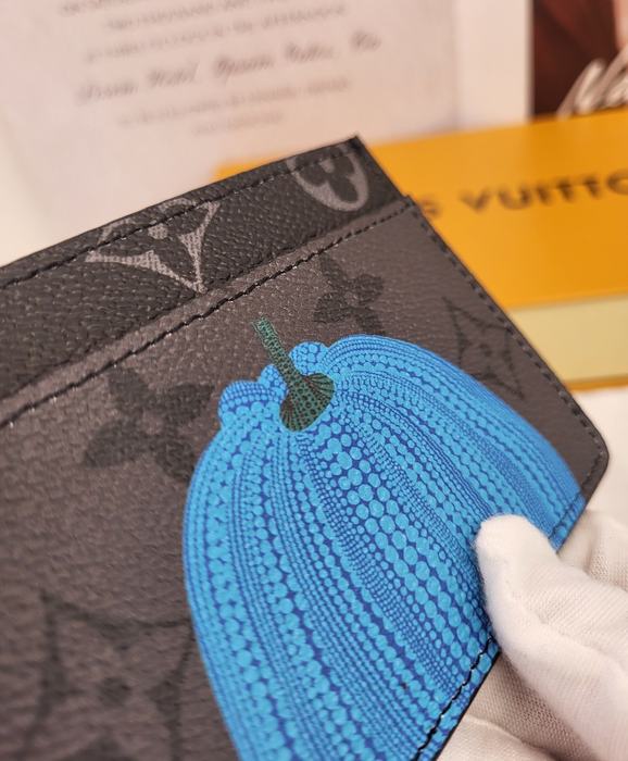 Card holder Louis Vuitton Monogram Pumpkin Print Black Size 7.5x11.1x1cm