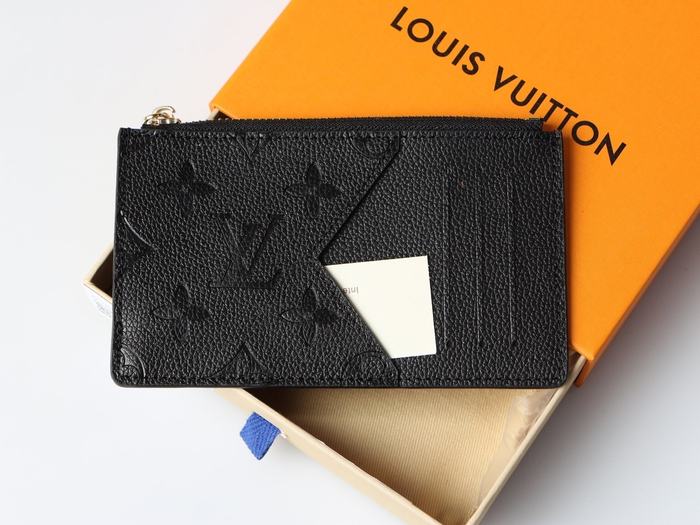 Card holder Louis Vuitton Zippy card holder Black Size 12x8x0.8cm