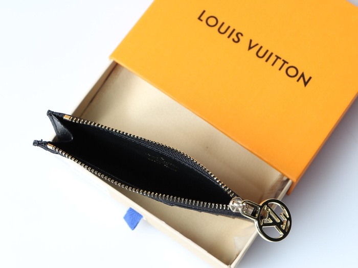 Card holder Louis Vuitton Zippy card holder Black Size 12x8x0.8cm