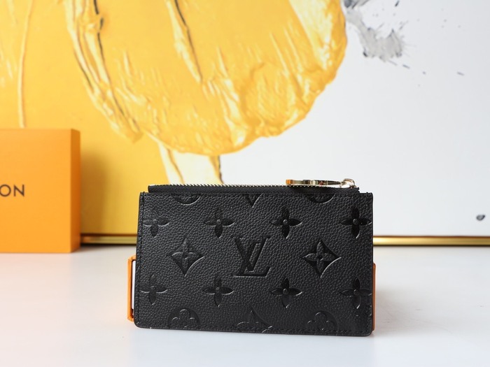 Card holder Louis Vuitton Zippy card holder Black Size 12x8x0.8cm