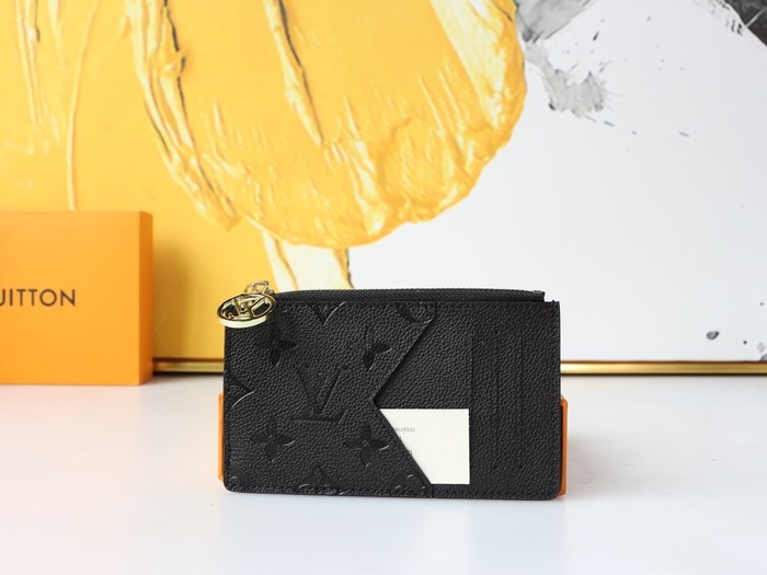 Card holder Louis Vuitton Zippy card holder Black Size 12x8x0.8cm