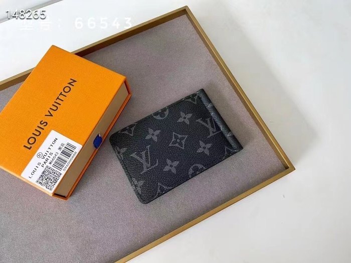 Card holder Louis Vuitton card holder with money clip Black Size 12x8cm