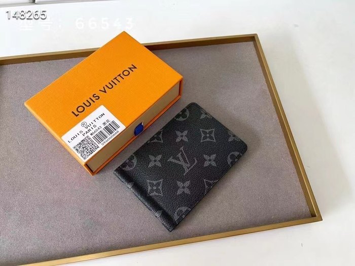 Card holder Louis Vuitton card holder with money clip Black Size 12x8cm