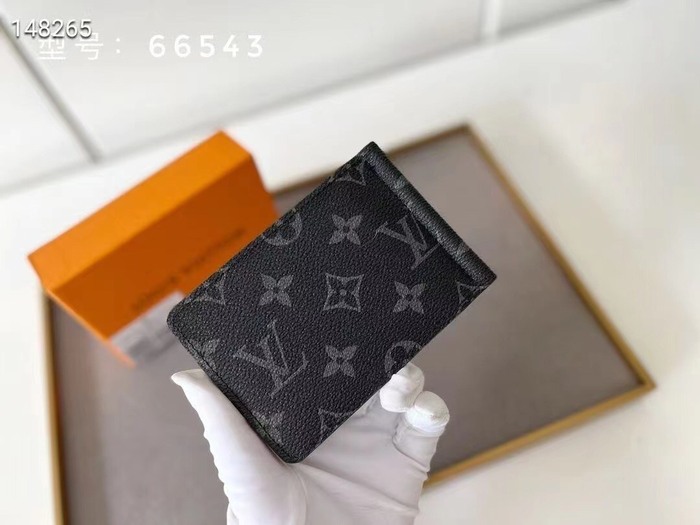 Card holder Louis Vuitton card holder with money clip Black Size 12x8cm