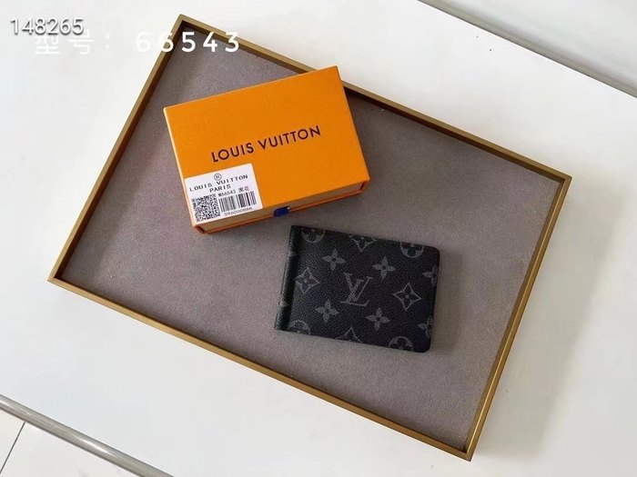Card holder Louis Vuitton card holder with money clip Black Size 12x8cm