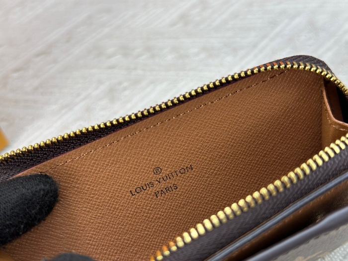 Card holder Louis Vuitton card holder with zipper Brown Size 13x18x1cm