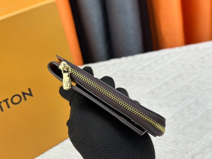 Card holder Louis Vuitton card holder with zipper Brown Size 13x18x1cm