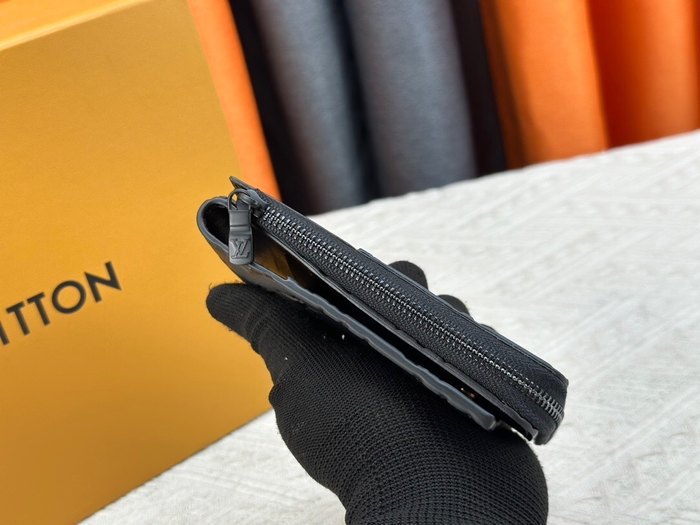 Card holder Louis Vuitton card holder zipper style Black Size 13x18x1cm