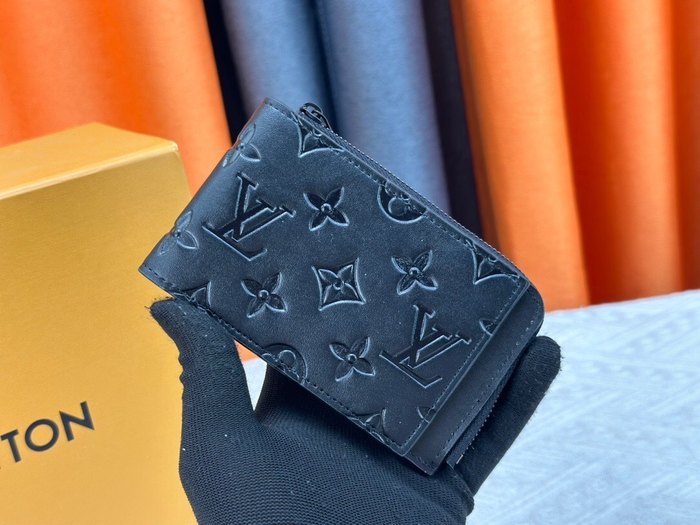 Card holder Louis Vuitton card holder zipper style Black Size 13x18x1cm