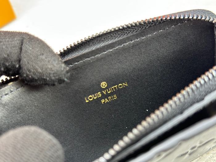 Card holder Louis Vuitton card holder zipper style Black Size 13x18x1cm