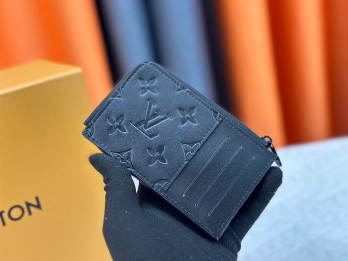 Card holder Louis Vuitton card holder zipper style Black Size 13x18x1cm