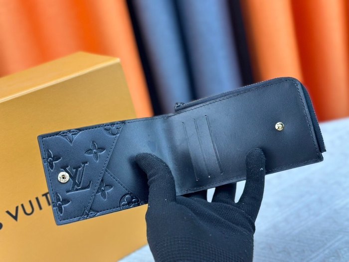 Card holder Louis Vuitton card holder zipper style Black Size 13x18x1cm