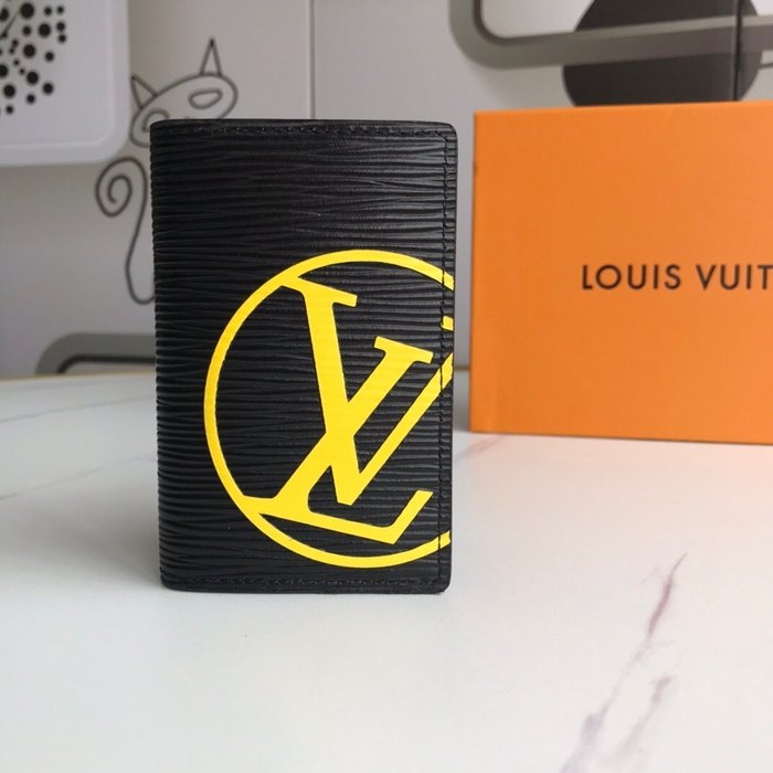 Card holder Louis Vuitton card holder Black Size 8x11x1cm