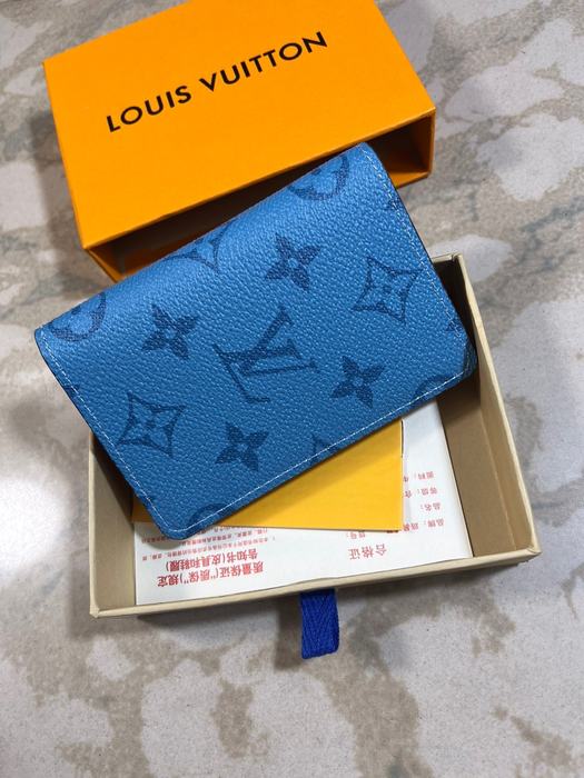 Card holder Louis Vuitton card holder Blue Size 8x11cm