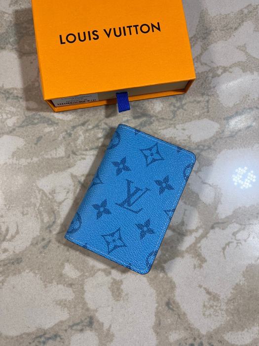 Card holder Louis Vuitton card holder Blue Size 8x11cm