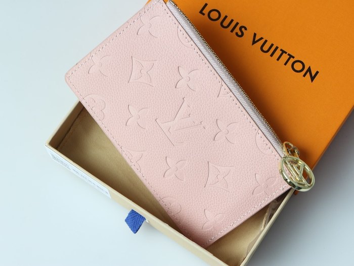 Card holder Louis Vuitton zip card holder Beige Size 12x8x0.8cm