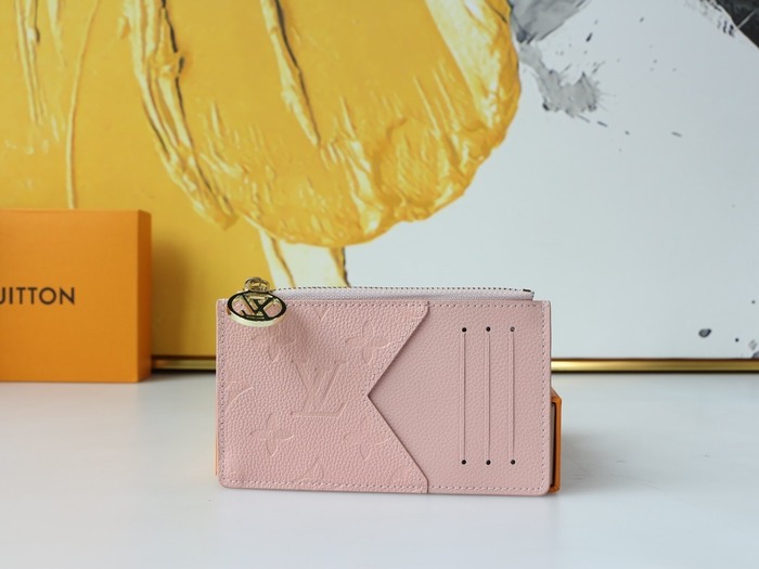 Card holder Louis Vuitton zip card holder Beige Size 12x8x0.8cm