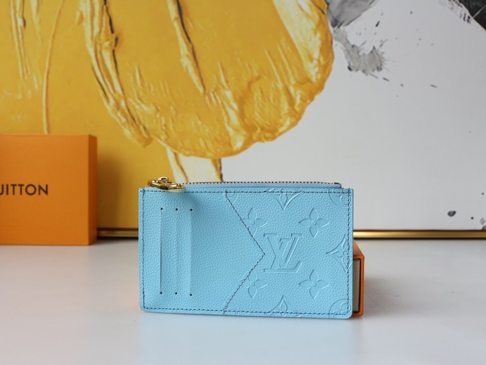 Card holder Louis Vuitton zip card holder Blue Size 12x8x0.8cm